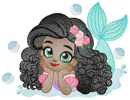 Ariel embroidery design - Disney Princess machine embroidery patterns - Baby Girl Mermaid design - Instant digital download (Copy) Marcia Embroidery