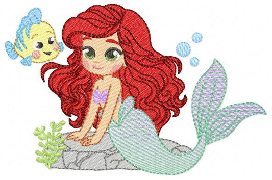 Ariel embroidery design - Disney Princess machine embroidery patterns - Baby Girl Mermaid design - Instant digital download (Copy) Marcia Embroidery