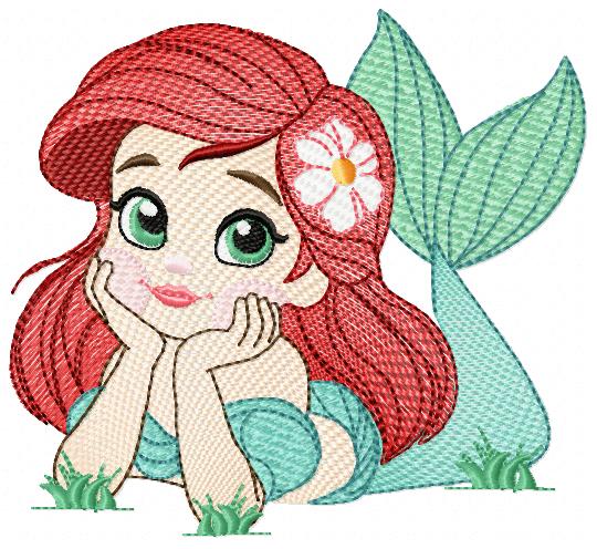 Ariel embroidery design - Disney Princess machine embroidery patterns - Baby Girl Mermaid design - Instant digital download (Copy) Marcia Embroidery