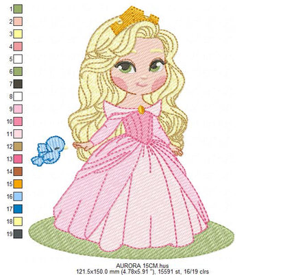 Aurora embroidery design - Disney Princess machine embroidery patterns - Instant digital download (Copy) Marcia Embroidery