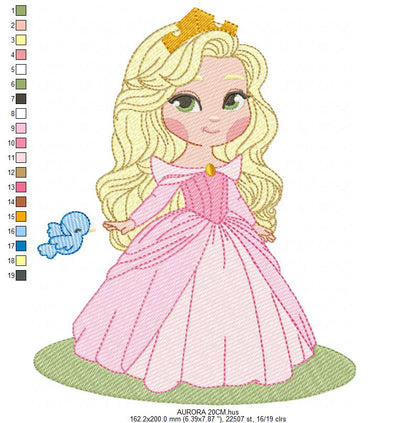 Aurora embroidery design - Disney Princess machine embroidery patterns - Instant digital download (Copy) Marcia Embroidery