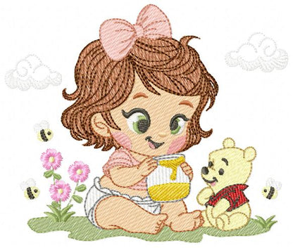 Teddy Bear embroidery designs - Baby boy toy machine embroidery pattern - Cute Bear with bow tie file - Instant digital download pes jef dst (Copy) (Copy) Marcia Embroidery