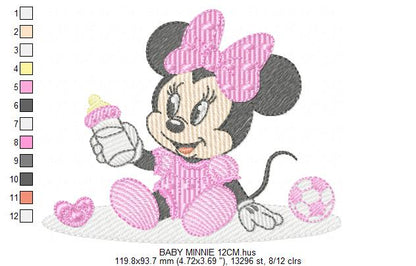 Minnie embroidery design - Minnie Mouse machine embroidery pattern - Baby Girl file - Instant digital download pes jef dst (Copy) Marcia Embroidery