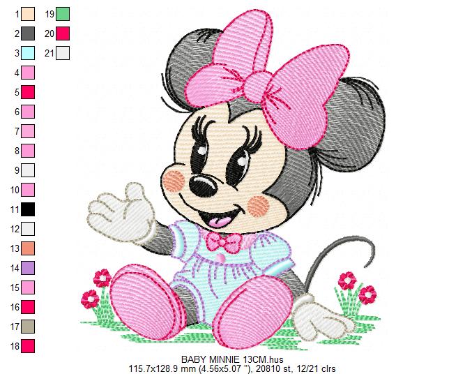Minnie embroidery design - Minnie Mouse machine embroidery pattern - Baby Girl file - Instant digital download (Copy) Marcia Embroidery