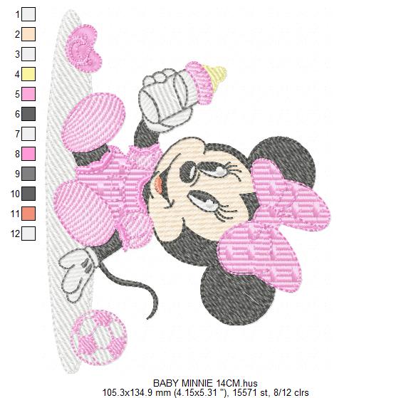 Minnie embroidery design - Minnie Mouse machine embroidery pattern - Baby Girl file - Instant digital download pes jef dst (Copy) Marcia Embroidery