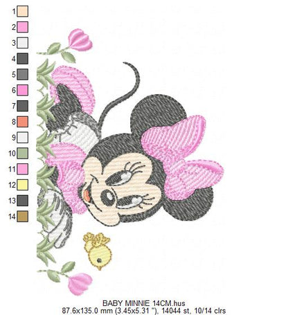 Minnie embroidery design - Minnie Mouse machine embroidery pattern - Baby Girl file - Instant digital download pes jef dst (Copy) Marcia Embroidery