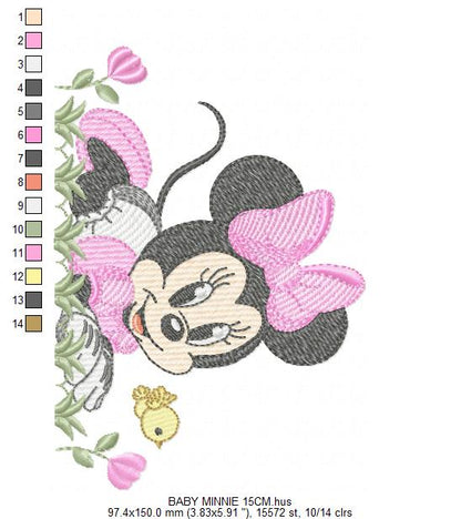 Minnie embroidery design - Minnie Mouse machine embroidery pattern - Baby Girl file - Instant digital download pes jef dst (Copy) Marcia Embroidery
