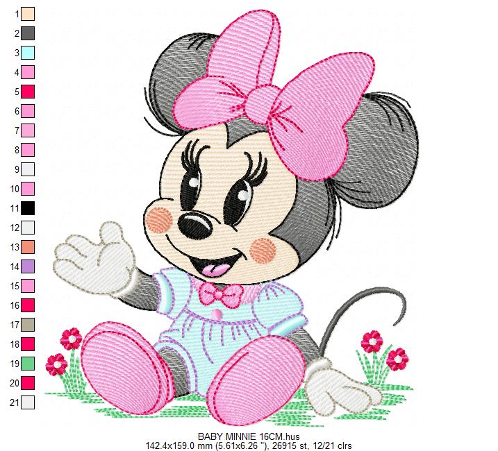 Minnie embroidery design - Minnie Mouse machine embroidery pattern - Baby Girl file - Instant digital download (Copy) Marcia Embroidery