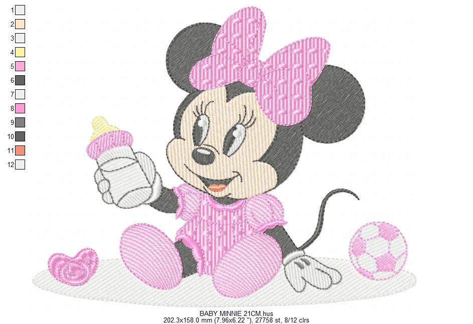 Minnie embroidery design - Minnie Mouse machine embroidery pattern - Baby Girl file - Instant digital download pes jef dst (Copy) Marcia Embroidery