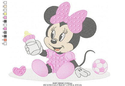 Minnie embroidery design - Minnie Mouse machine embroidery pattern - Baby Girl file - Instant digital download pes jef dst (Copy) Marcia Embroidery