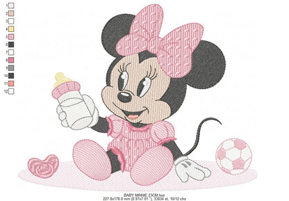 Minnie embroidery design - Minnie Mouse machine embroidery pattern - Baby Girl file - Instant digital download pes jef dst (Copy) Marcia Embroidery