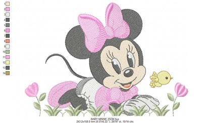 Minnie embroidery design - Minnie Mouse machine embroidery pattern - Baby Girl file - Instant digital download pes jef dst (Copy) Marcia Embroidery