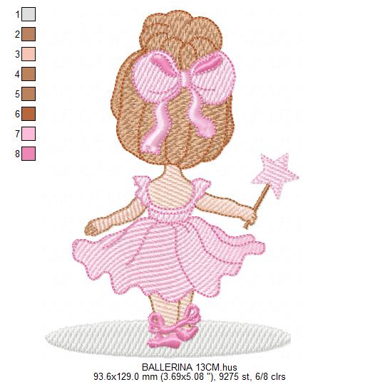 Ballerina embroidery designs - Ballet dancer machine embroidery pattern - Baby girl file - Instant download (Copy) Marcia Embroidery