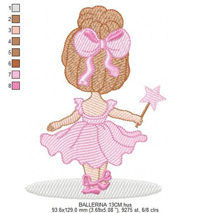 Ballerina embroidery designs - Ballet dancer machine embroidery pattern - Baby girl file - Instant download (Copy) Marcia Embroidery