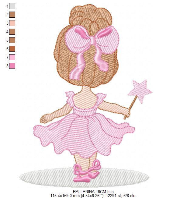 Ballerina embroidery designs - Ballet dancer machine embroidery pattern - Baby girl file - Instant download (Copy) Marcia Embroidery