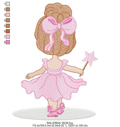 Ballerina embroidery designs - Ballet dancer machine embroidery pattern - Baby girl file - Instant download (Copy) Marcia Embroidery