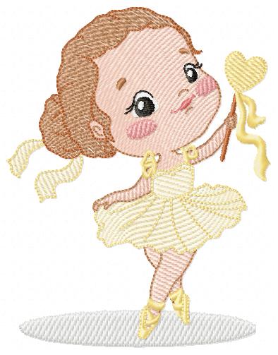 Ballerina embroidery design - Ballet dancer with tutu machine embroidery pattern - Baby girl file - Instant digital download pes jef dst Marcia Embroidery