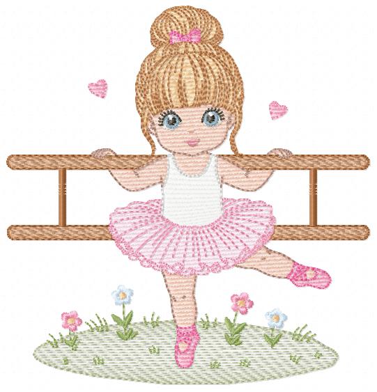 Ballerina embroidery design - Ballet dancer machine embroidery pattern - Baby girl file - Instant download pes jef Marcia Embroidery