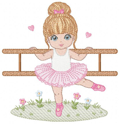 Ballerina embroidery design - Ballet dancer machine embroidery pattern - Baby girl file - Instant download pes jef Marcia Embroidery
