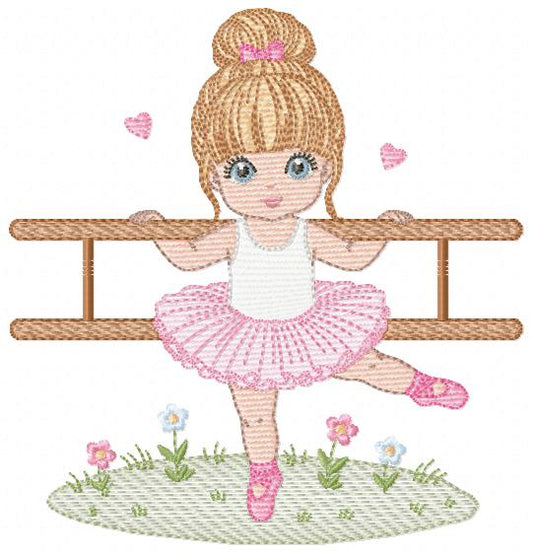 Ballerina embroidery design - Ballet dancer machine embroidery pattern - Baby girl file - Instant download pes jef Marcia Embroidery