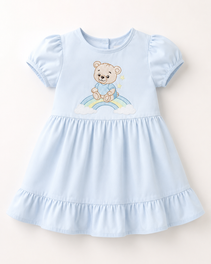 Baby Boy Bear embroidery design - Bear with rainbow machine pattern - Cute Teddy Bear (Digital download)