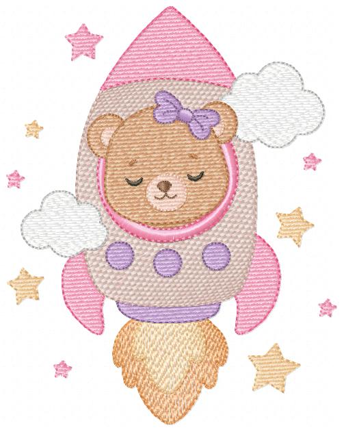 Space Rocket embroidery designs - Rocket with stars machine embroidery pattern - Baby Boy file - Instant digital download pes jef dst (Copy) Marcia Embroidery