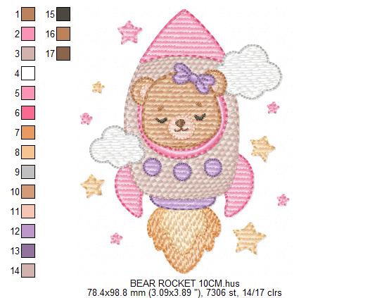 Space Rocket embroidery designs - Rocket with stars machine embroidery pattern - Baby Boy file - Instant digital download pes jef dst (Copy) Marcia Embroidery