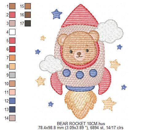 Space Rocket embroidery designs - Rocket with stars machine embroidery pattern - Baby Boy file - Instant digital download pes jef dst (Copy) Marcia Embroidery