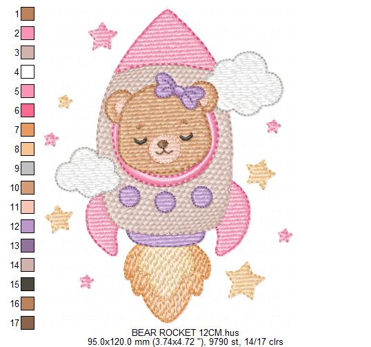 Space Rocket embroidery designs - Rocket with stars machine embroidery pattern - Baby Boy file - Instant digital download pes jef dst (Copy) Marcia Embroidery