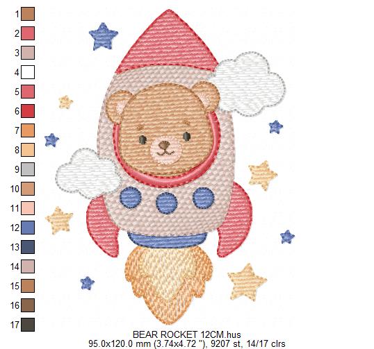 Space Rocket embroidery designs - Rocket with stars machine embroidery pattern - Baby Boy file - Instant digital download pes jef dst (Copy) Marcia Embroidery