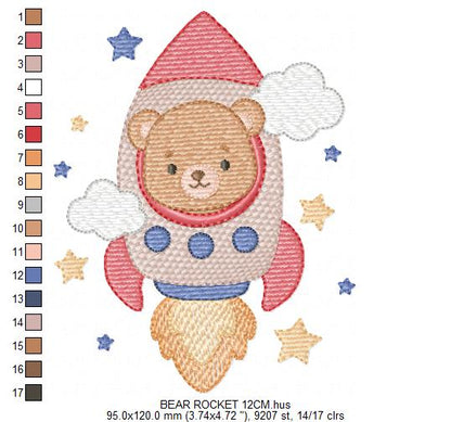 Space Rocket embroidery designs - Rocket with stars machine embroidery pattern - Baby Boy file - Instant digital download pes jef dst (Copy) Marcia Embroidery