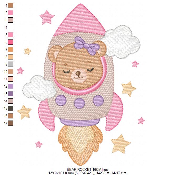 Space Rocket embroidery designs - Rocket with stars machine embroidery pattern - Baby Boy file - Instant digital download pes jef dst (Copy) Marcia Embroidery