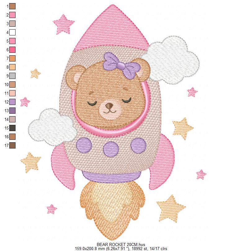 Space Rocket embroidery designs - Rocket with stars machine embroidery pattern - Baby Boy file - Instant digital download pes jef dst (Copy) Marcia Embroidery