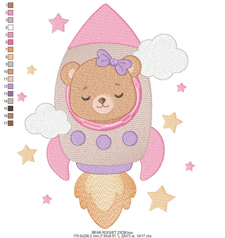 Space Rocket embroidery designs - Rocket with stars machine embroidery pattern - Baby Boy file - Instant digital download pes jef dst (Copy) Marcia Embroidery