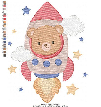 Space Rocket embroidery designs - Rocket with stars machine embroidery pattern - Baby Boy file - Instant digital download pes jef dst (Copy) Marcia Embroidery