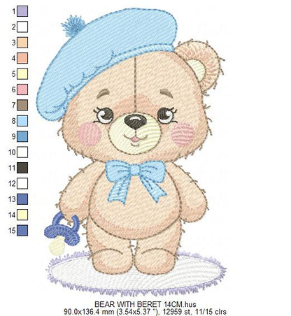 Bear with toys embroidery designs - Bear embroidery design machine embroidery pattern - Baby boy embroidery file - instant download train (Copy) Marcia Embroidery