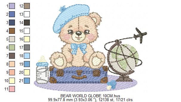 Bear with toys embroidery designs - Bear embroidery design machine embroidery pattern - Baby boy embroidery file - instant download train (Copy) Marcia Embroidery