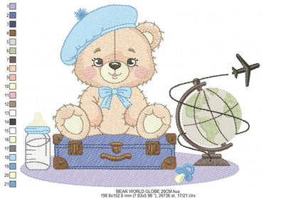 Bear with toys embroidery designs - Bear embroidery design machine embroidery pattern - Baby boy embroidery file - instant download train (Copy) Marcia Embroidery