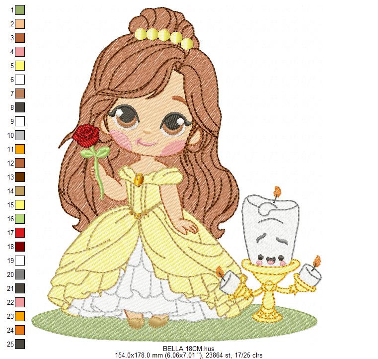 Bella embroidery design - Disney Princess machine embroidery patterns - Baby Girl Princess design - Instant digital download (Copy) (Copy) (Copy) Marcia Embroidery