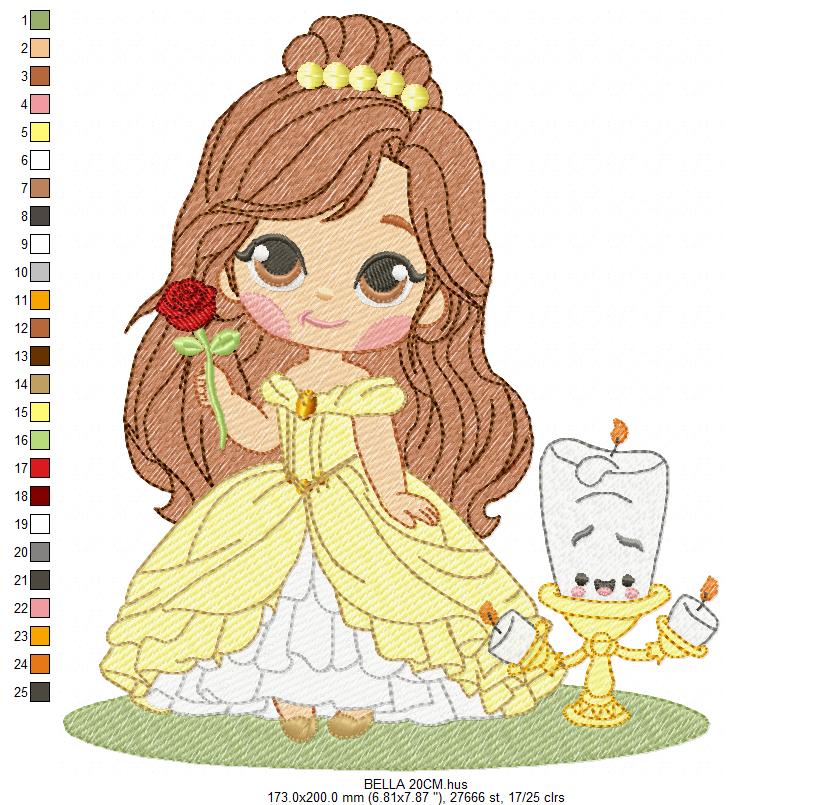 Bella embroidery design - Disney Princess machine embroidery patterns - Baby Girl Princess design - Instant digital download (Copy) (Copy) (Copy) Marcia Embroidery