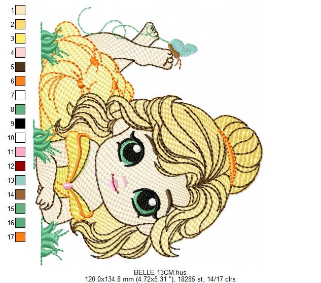 Belle embroidery designs - Disney Princess machine embroidery patterns - Baby girl file - Instant digital download pes jef dst exp hus vp3 - Marcia Embroidery