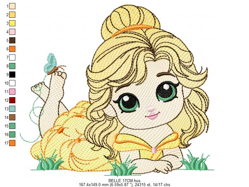 Belle embroidery designs - Disney Princess machine embroidery patterns - Baby girl file - Instant digital download pes jef dst exp hus vp3 - Marcia Embroidery