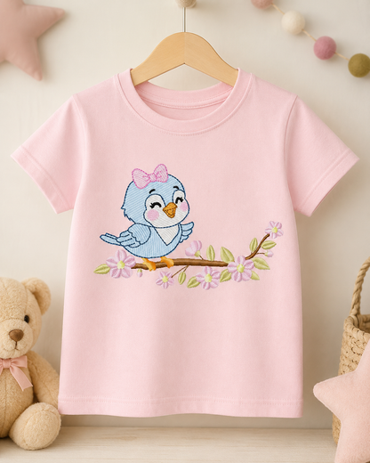 Baby Girl Bird embroidery designs - Family Bird machine embroidery pattern - Family with flowers file - Instant digital download pes jef