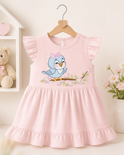 Baby Girl Bird embroidery designs - Family Bird machine embroidery pattern - Family with flowers file - Instant digital download pes jef