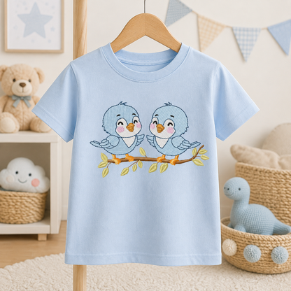 Birds embroidery design - Bird Brothers machine embroidery pattern - Family Couple with flowers file - Instant digital download pes jef
