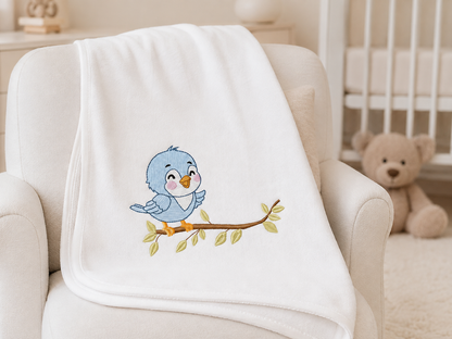 Bird embroidery design - Baby Boy Bird machine embroidery pattern - Family Couple with flowers file - Instant digital download pes jef