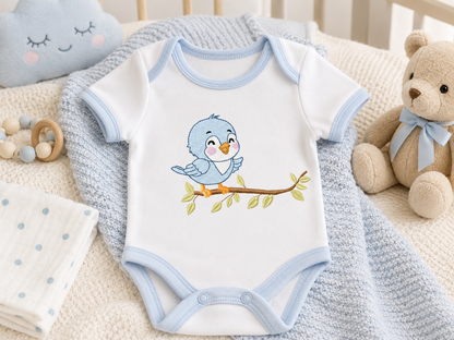 Bird embroidery design - Baby Boy Bird machine embroidery pattern - Family Couple with flowers file - Instant digital download pes jef
