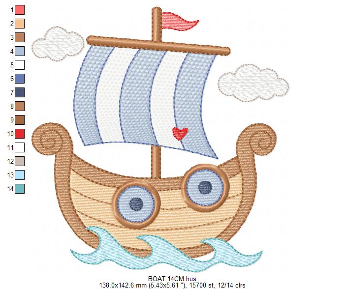 Sail Boat embroidery designs - Sailboat machine embroidery pattern - Nautical Baby boy file - Instant digital download pes jef dst hus vp3 (Copy) Marcia Embroidery