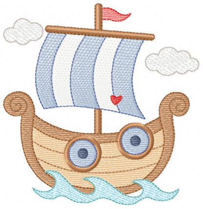 Sail Boat embroidery designs - Sailboat machine embroidery pattern - Nautical Baby boy file - Instant digital download pes jef dst hus vp3 (Copy) Marcia Embroidery