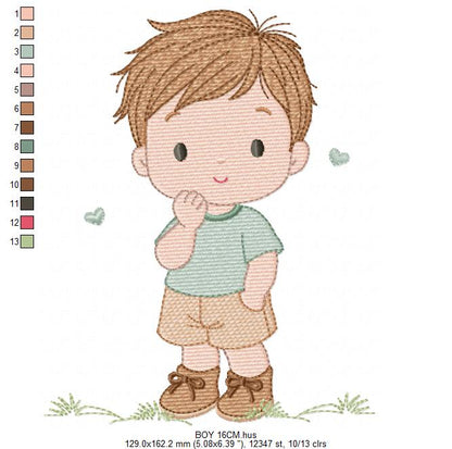 Baby Boy embroidery design - Children machine embroidery pattern - Kid Toy file - Instant digital download pes jef dst